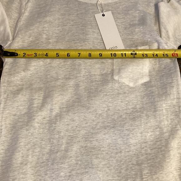 NWT Onia Madison Long Sleeve Linen Pocket Tee Sz Small in White - Picture 7 of 11